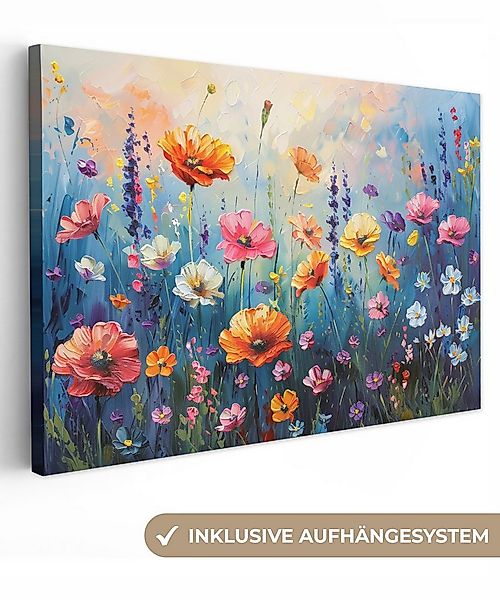 OneMillionCanvasses® Leinwandbild Blumen - Natur - Aquarell - Kunst, Fotodr günstig online kaufen
