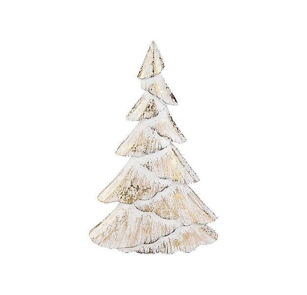 MICA Weihnachtsfigur Standdeko Tannenbaum - weiß/gold - ca. 22 x 5 x 34 cm günstig online kaufen