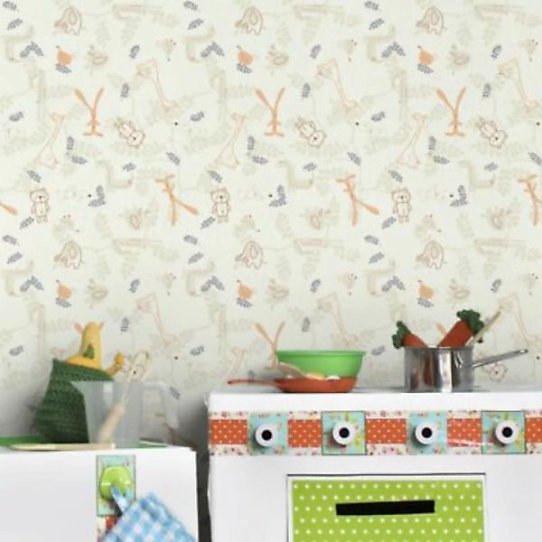 Bilderwelten Kindertapete Pastel Plushies bunt Gr. 432 x 290 günstig online kaufen