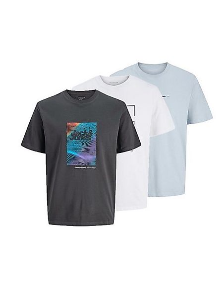Jack & Jones T-Shirt JACK & JONES Male T-Shirt 3er-Pack Logo Rundhals T-Shi günstig online kaufen