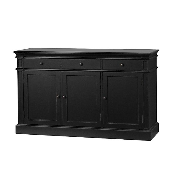 ebuy24 Amaretta Sideboard Antik Schwarz Patiniert mit 3 Türen und 3 Schubla günstig online kaufen