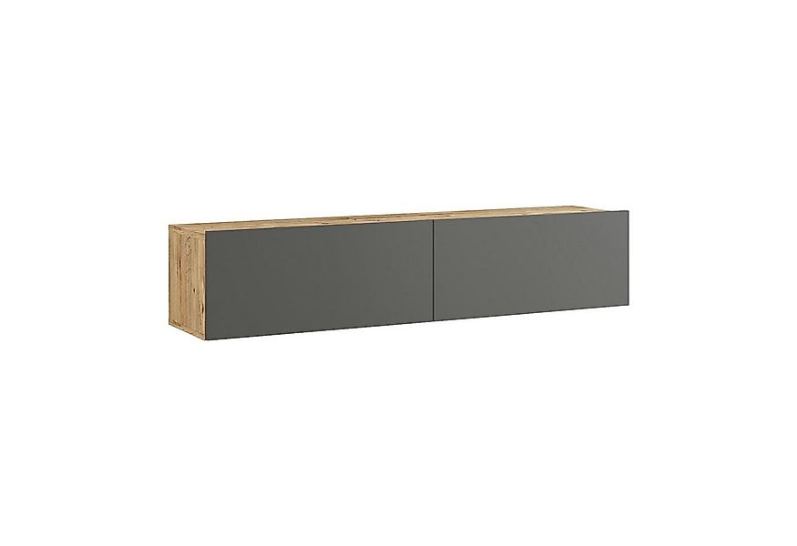 en.casa TV-Schrank »Lapinlahti« 140x31,5x29,5cm Eiche rustikal/Anthrazit günstig online kaufen