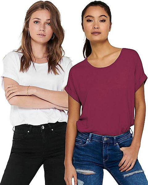 ONLY T-Shirt Stilvolles Basic Shirt mit Rundhalsausschnitt (2er-Pack) unifa günstig online kaufen