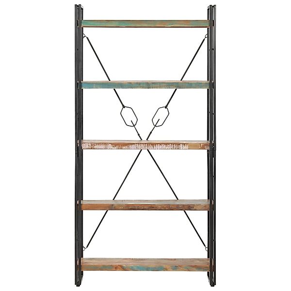 VidaXL Bücherregal 5 Fächer 90x30x180 cm Altholz Massiv günstig online kaufen