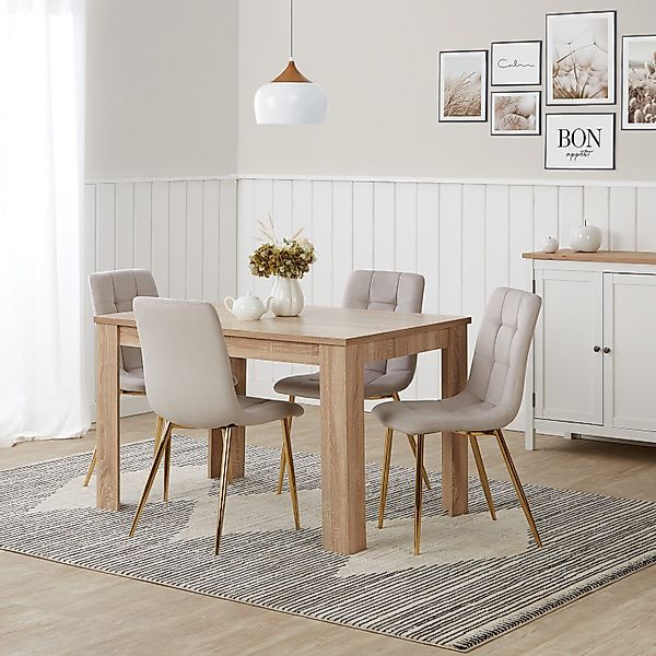 Homestyle4u Essgruppe Esstisch 80x120 4 Stühle günstig online kaufen