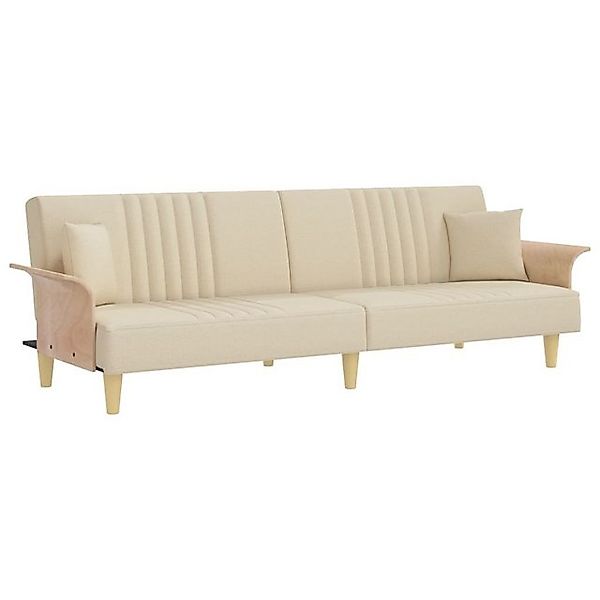 vidaXL Sofa Schlafsofa mit Armlehnen Creme Stoff günstig online kaufen