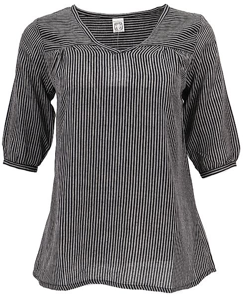 Guru-Shop Longbluse Leichte Baumwollbluse, gestreifte Boho.. günstig online kaufen
