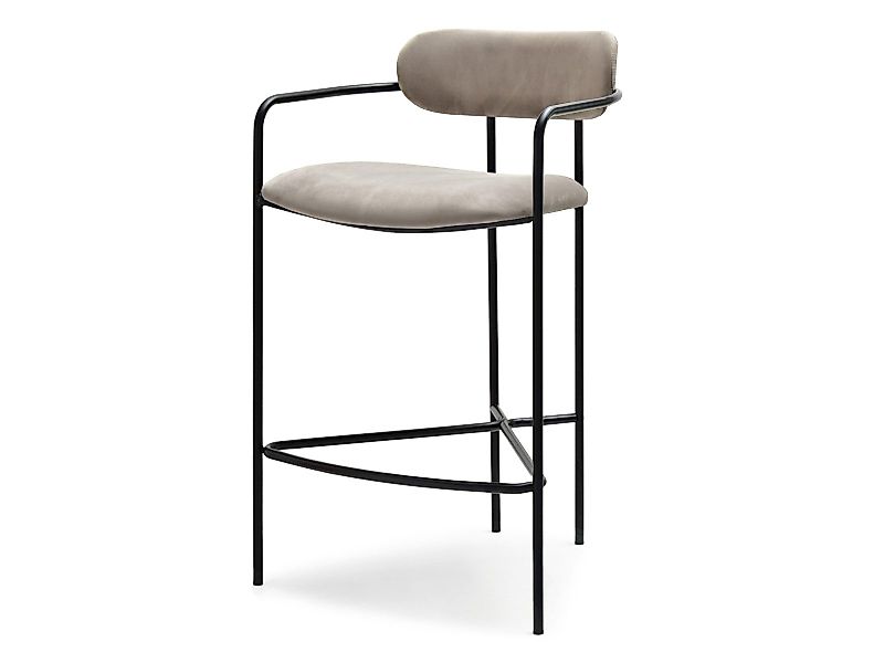 Compleo Barhocker Minimalistischer Barhocker aus Samt günstig online kaufen