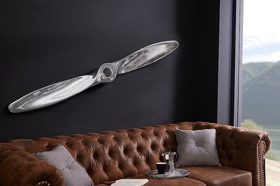 riess-ambiente Wanddekoobjekt SCREW II 110cm silber, günstig online kaufen