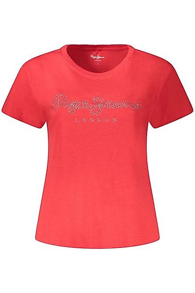 Pepe Jeans T-Shirt Damen Kurzarm-T-Shirt Rot mit Strass & nachhaltiger günstig online kaufen