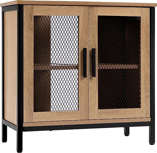 EUGAD Waschbeckenunterschrank (1-St) 2 Fächer, Metallgittertüre, aus Holzwe günstig online kaufen