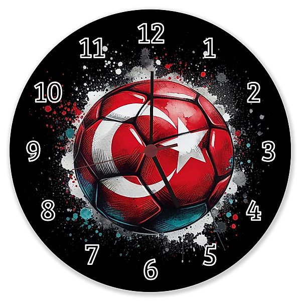 speecheese Wanduhr Fußball Türkei Flagge Wanduhr günstig online kaufen