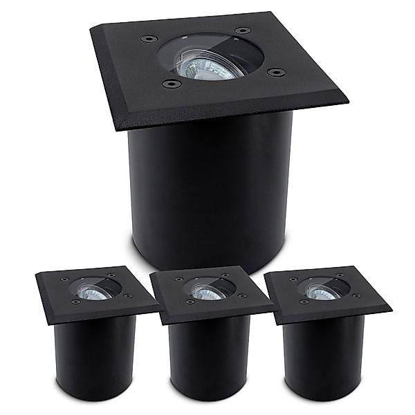 SSC-LUXon Juavi 4er Set Bodeneinbaustrahler Außen IP67 Schwarz Fahrbar für günstig online kaufen