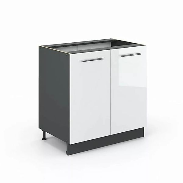 Vicco Unterschrank Küchenschrank 80 cm FAME-LINE Anthrazit Weiß Hochglanz günstig online kaufen