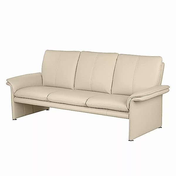 home24 Modoform Sofa Capri 3-Sitzer Beige Echtleder 214x90x88 cm (BxHxT) Mo günstig online kaufen