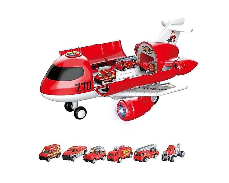 efaso Spielzeug-Flugzeug XXL Flugzeug 40cm Spielzeug - 6 Autos / aufklappba günstig online kaufen