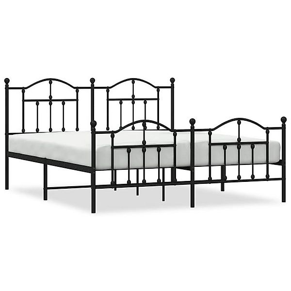 vidaXL Bettgestell, Bettrahmen mit Kopf- und Fußteil Metall Schwarz 180x200 günstig online kaufen