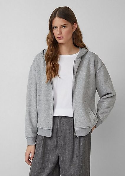 s.Oliver Sweatjacke Sweatshirt Jacke Weiche Sweatjacke mit Schmuckstein-Det günstig online kaufen
