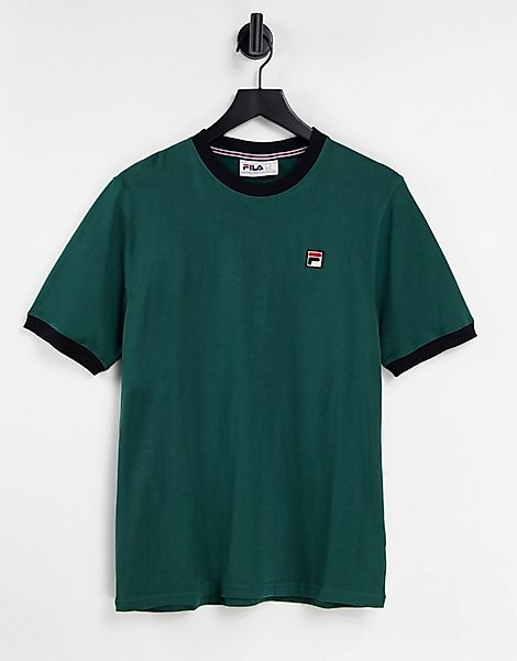 Fila – Ringer-T-Shirt in Grün mit Logo günstig online kaufen