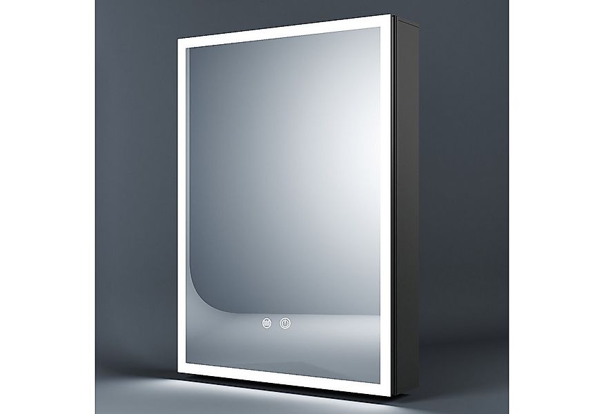 WDWRITTI Spiegelschrank Bad mit Steckdose Beleuchtung 50 x 70 cm Badezimmer günstig online kaufen