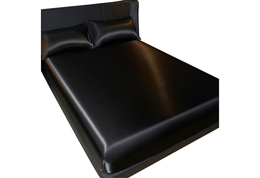 Refttenw Bett-Set 3 teilig Satin Bettwäsche Set, Bequem Spannbettlaken mit günstig online kaufen