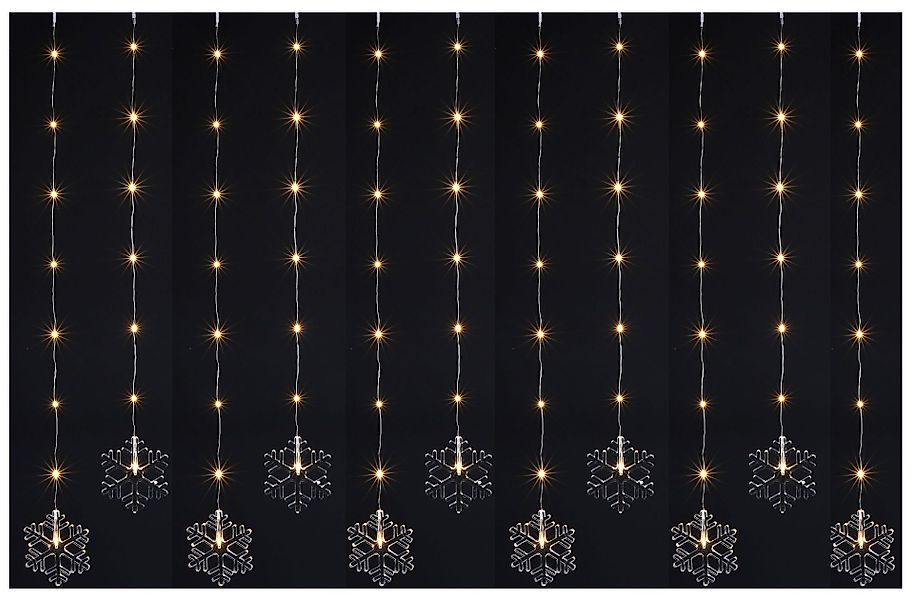 Spetebo Lichtervorhang LED Schneeflocken Lichtervorhang - günstig online kaufen