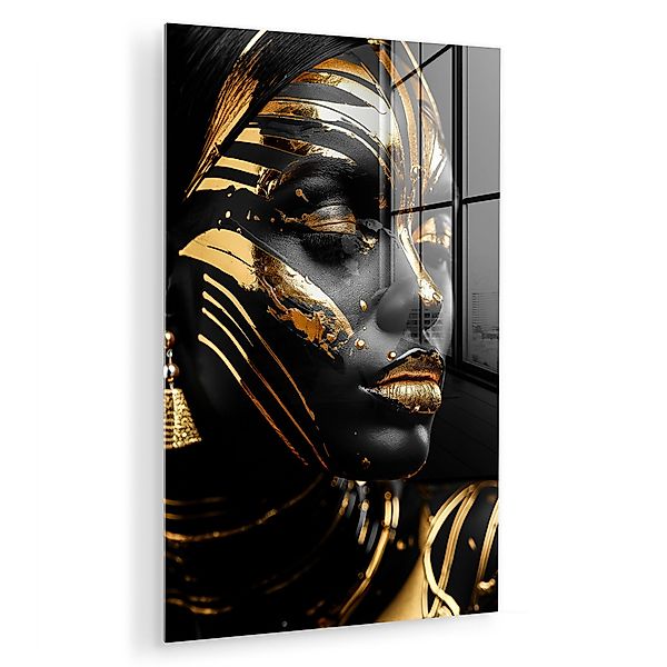 MuchoWow Acrylglasbild Frau - Gold - günstig online kaufen