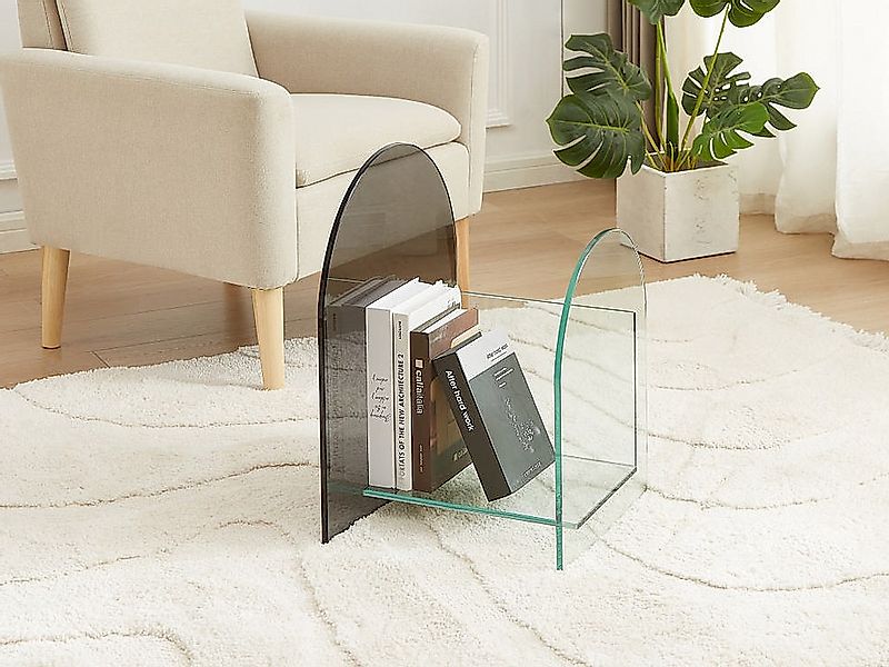 Zeitungsständer - Sicherheitsglas - Transparent & Grau - DUSILLA günstig online kaufen