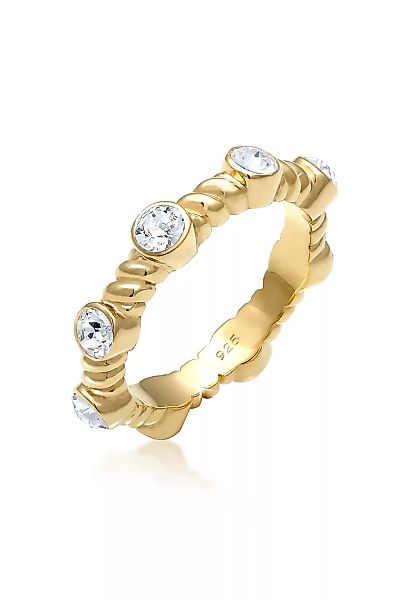 Elli Premium Fingerring "Gedreht Infinity Kristalle 925 Silber" günstig online kaufen
