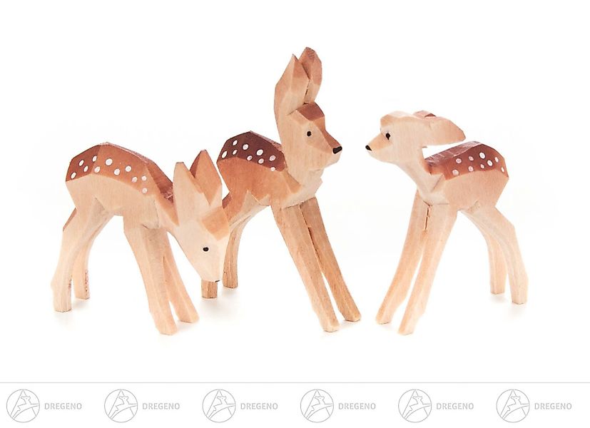Dregeno Erzgebirge Weihnachtsfigur Miniatur Rehkitze geschnitzt günstig online kaufen