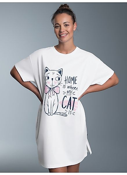 Trigema Pyjama "TRIGEMA Bigshirt mit süßem Katzen-Printmotiv", (1 tlg.) günstig online kaufen