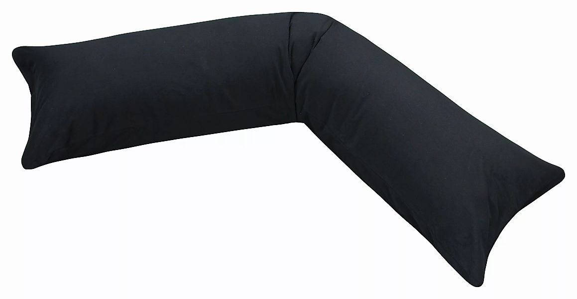 MOON 2er Pack Seitenschläferkissen Bezug Jersey Kissenbezug schwarz 40x145 günstig online kaufen