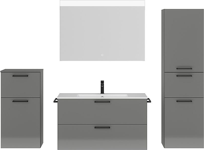 nobilia® Badmöbel-Set Tolvina, (4-St., vormontiert, mit günstig online kaufen