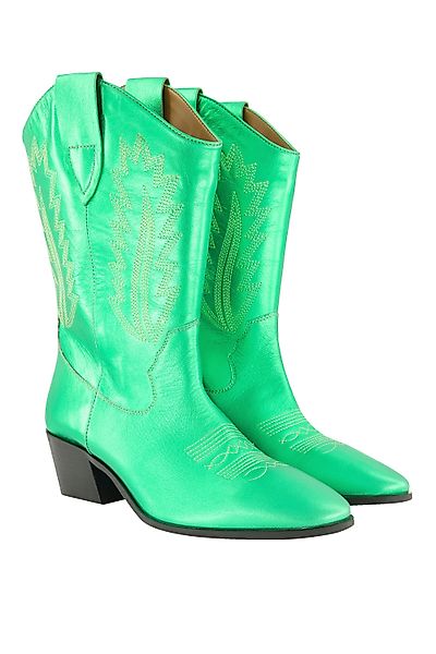 Ulla Popken Leder-Cowboystiefel XL-Schaft Metallic-Optik Stiefel günstig online kaufen
