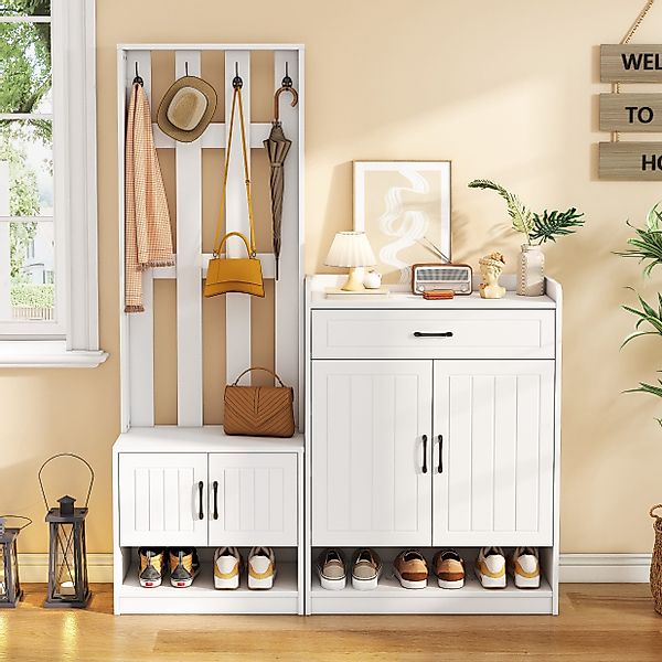 KLAM HOME Garderoben-Set Flurmöbel, Flurtrockenständer, Flurgarderobe, günstig online kaufen