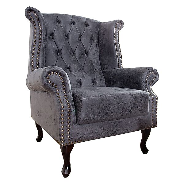 riess-ambiente Ohrensessel CHESTERFIELD 85cm antik grau günstig online kaufen