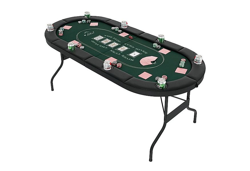 COSTWAY Spieltisch, Pokertisch, klappbar 182 x 82 x 75 cm für 8 Spieler günstig online kaufen