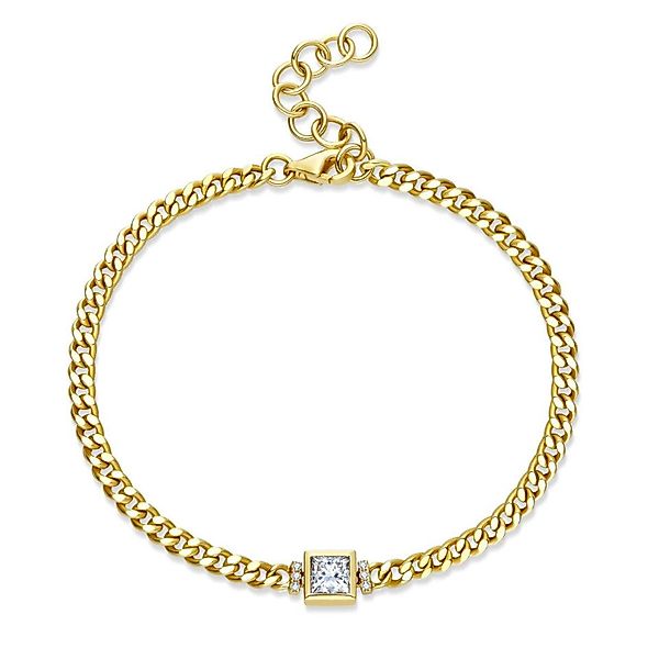 Sternvoll Armkette IGI zert. Cuban Armband 0.59 ct Diamanten 750 Gold, IGI- günstig online kaufen