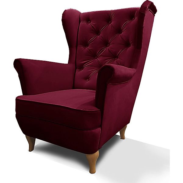 Beautysofa Ohrensessel Sessel FALCO Chesterfield Wohnzimmersessel günstig online kaufen