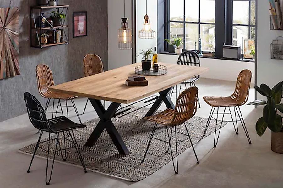 SIT Esstisch, X-Gestell im industriellen Antiklook günstig online kaufen