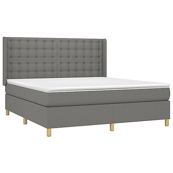 vidaXL Boxspringbett mit Matratze & LED Dunkelgrau 180x200 cm Stoff 3139214 günstig online kaufen