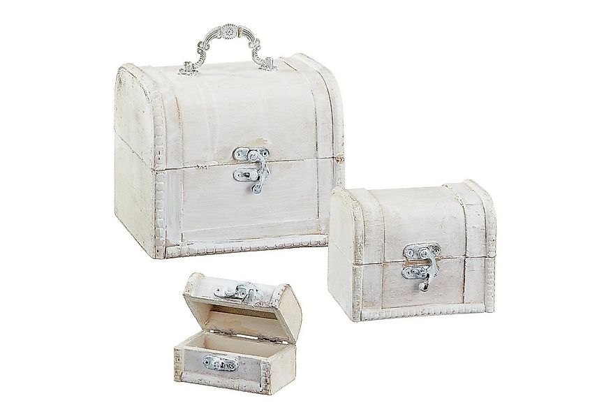 CEPEWA Truhe Truhenset mit Henkeln 3er weiß Kisten 3 Größen Truhen Schatzki günstig online kaufen