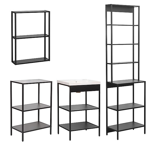 welltime Badmöbel-Set »Lodi«, (Komplett-Set, 5 St.), Badregale: Badregal, W günstig online kaufen