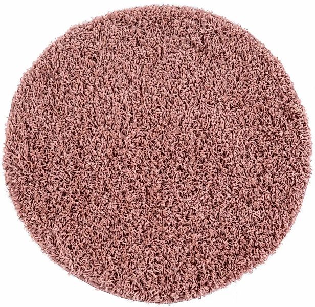 Paco Home Hochflor-Teppich "Twister 500" rund 44 mm Höhe Uni Hochflor Shagg günstig online kaufen