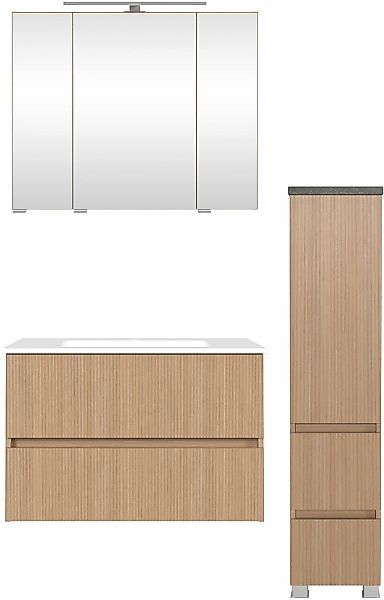 welltime Badmöbel-Set "EIXO, Set aus Spiegelschrank, Waschtisch und Midisch günstig online kaufen