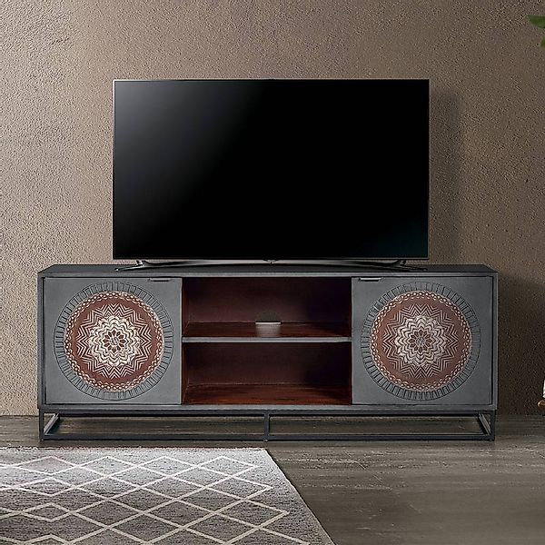 TV Lowboard Fernsehtisch mit Mandala Motiv und zwei Einlegeböden günstig online kaufen