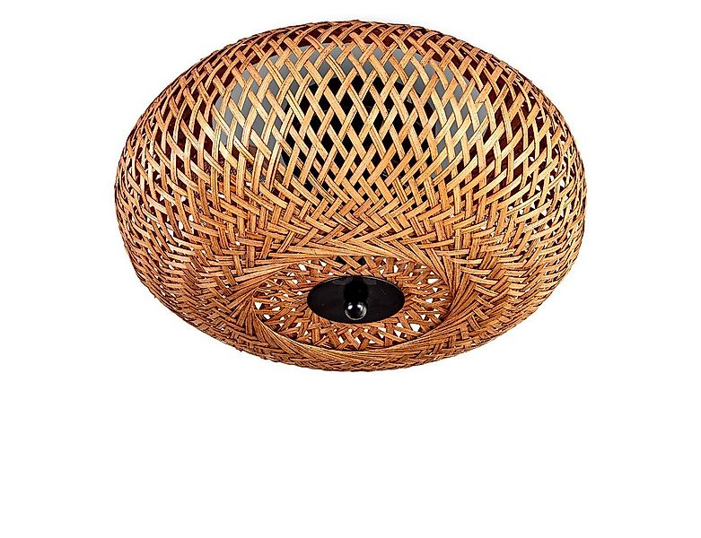 hofstein Deckenleuchte moderne Deckenlampe aus Metall/Bambus/Holz in Schwar günstig online kaufen