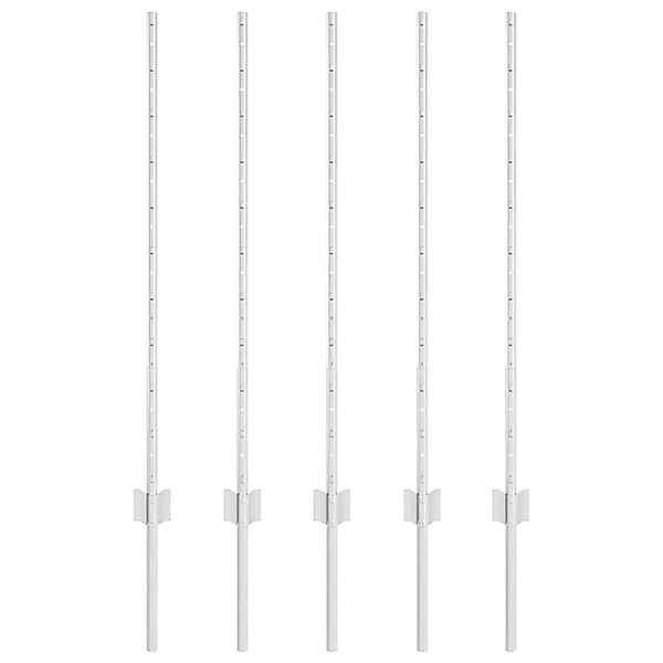 vidaXL Zaunpfosten 5 Stk Silber 100 cm Stahl 42006296 günstig online kaufen