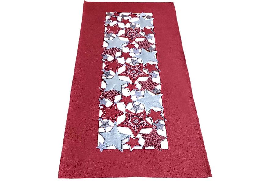 texpot Tischdecke Stickerei Sterne Weihnachten Advent (1-tlg) günstig online kaufen