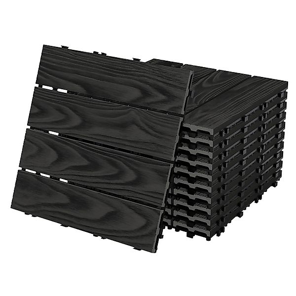ML-Design WPC Terrassenfliesen 30x30 cm 33 Stück Anthrazit Holzoptik günstig online kaufen